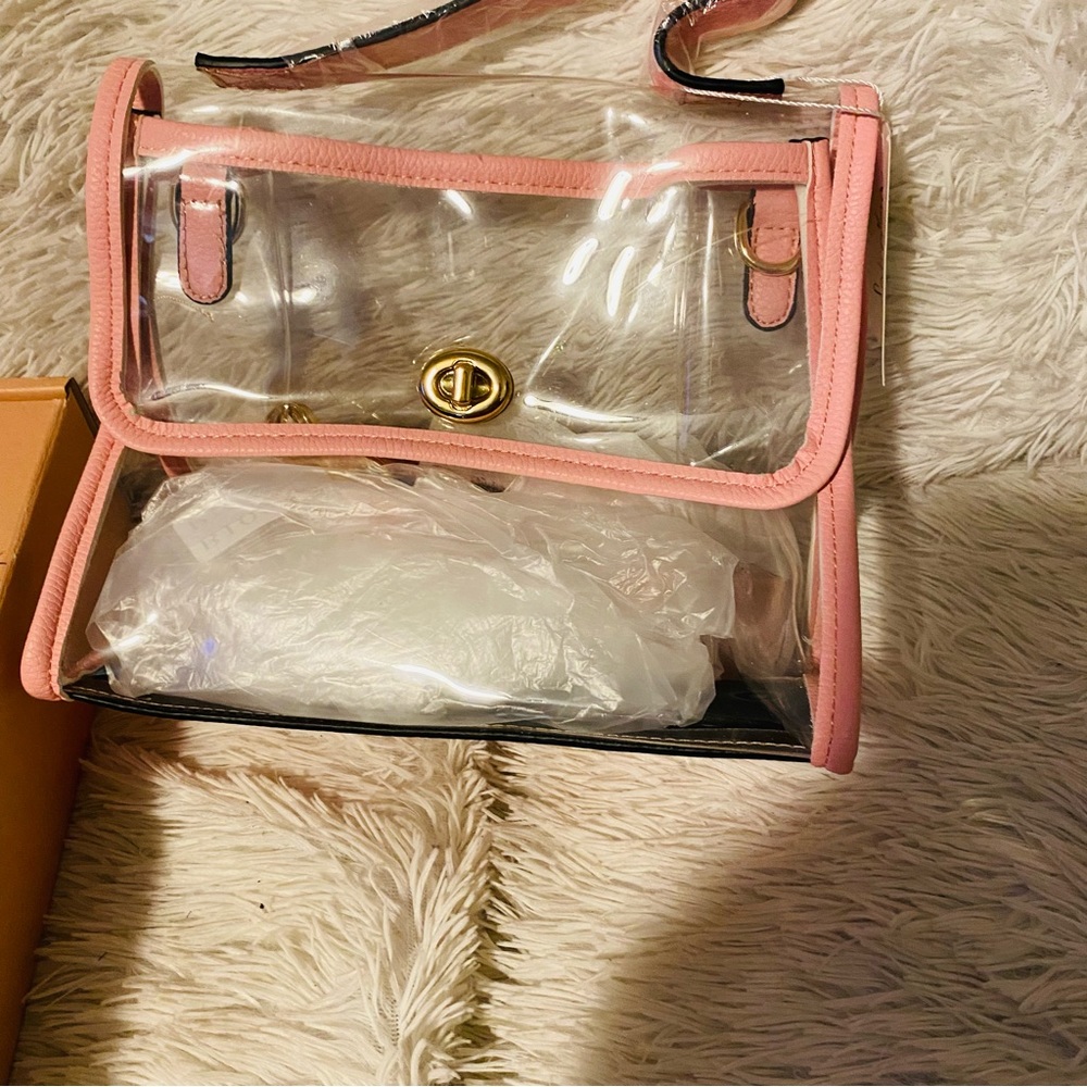 Clear pink bag.